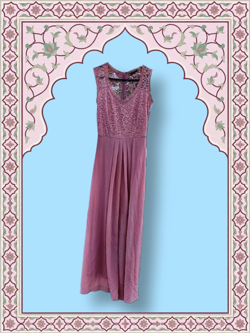 Miusol Mauve Lace Bodice Maxi Dress